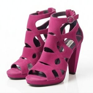 Steve Madden Pink Stiletto Heels with Intricate Straps